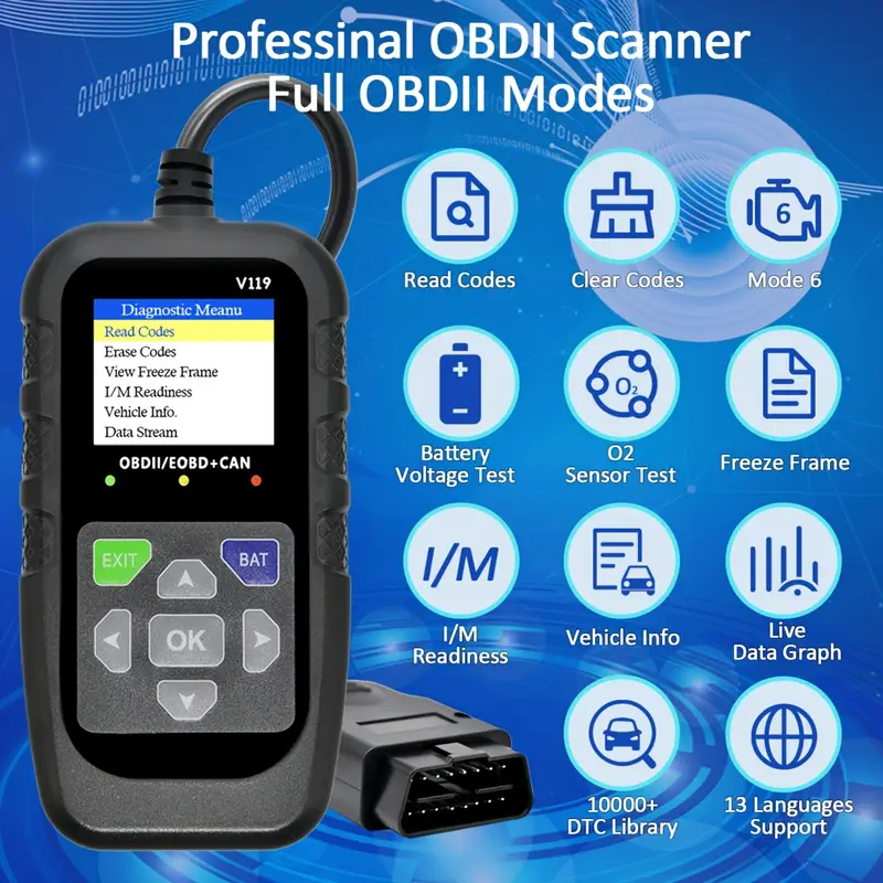V119 OBD2 Scanner Code Reader  - Logic Analyzer Usb recension och pris